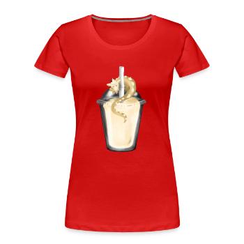 Milchshake mit Drache - Frauen Premium Bio T-Shirt - Rot - Vorne - Mia (176cm)