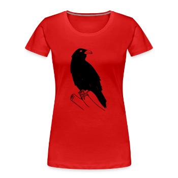 corbeau - T-shirt bio Premium Femme - rouge - Devant - Mia (176cm)