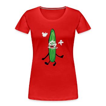 monster, monster cucumber, cucumber, halloween - Women's Premium Organic T-Shirt - red - Front - Mia (176cm)