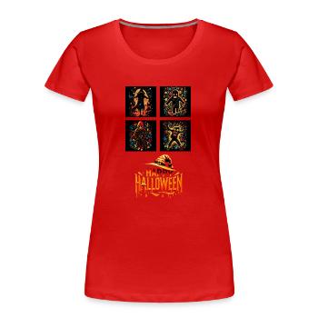 Halloween Hoedown : Un quatuor de délices plein de vie. - T-shirt bio Premium Femme - rouge - Devant - Mia (176cm)