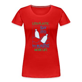Plastik im Ozean - Umweltverschmutzung - Frauen Premium Bio T-Shirt - Rot - Vorne - Mia (176cm)