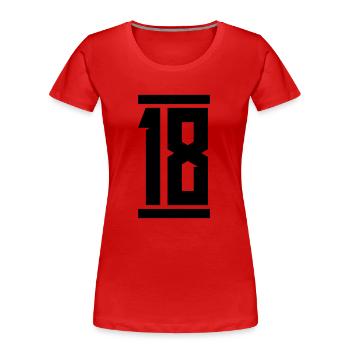 18 - Frauen Premium Bio T-Shirt - Rot - Vorne - Mia (176cm)