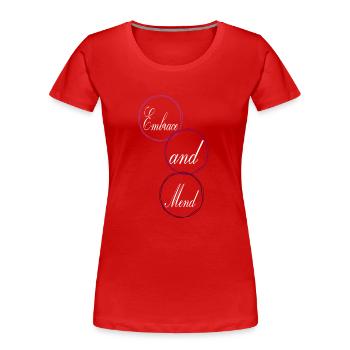 supportive relationships support network gift idea - Frauen Premium Bio T-Shirt - Rot - Vorne - Mia (176cm)