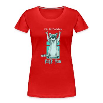 DJ musique rétro heavy metal hard rock punk panda - T-shirt bio Premium Femme - rouge - Devant - Mia (176cm)