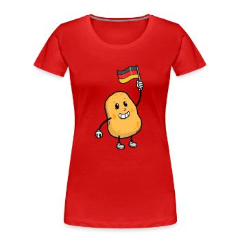 Pomme de terre - T-shirt bio Premium Femme - rouge - Devant - Mia (176cm)