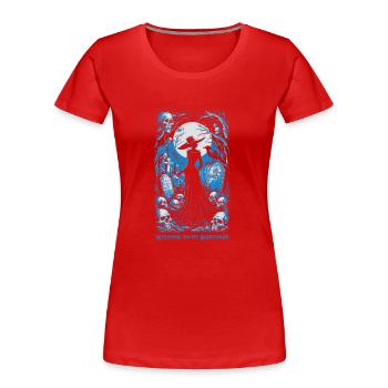 welcome to my nightmare 01 - Women's Premium Organic T-Shirt - red - Front - Mia (176cm)