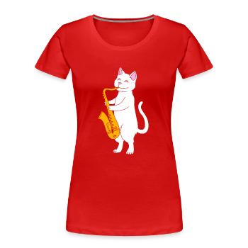 Saxophon Saxophonist - Frauen Premium Bio T-Shirt - Rot - Vorne - Mia (176cm)