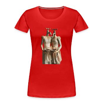 Surreale Wasserhahn Figuren - Frauen Premium Bio T-Shirt - Rot - Vorne - Mia (176cm)