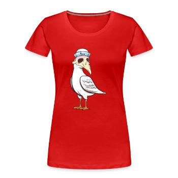 maritim Möwe Möwen Halloween Seefahrt - Frauen Premium Bio T-Shirt - Rot - Vorne - Mia (176cm)
