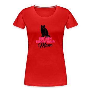 Britisch Kurzhaar Katze - Frauen Premium Bio T-Shirt - Rot - Vorne - Mia (176cm)