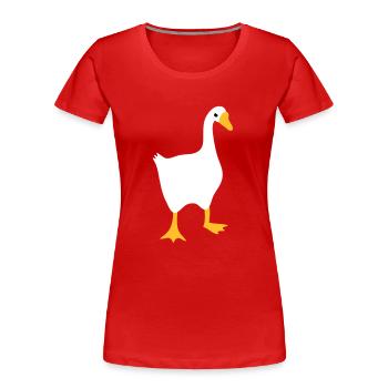 VERY angry white goose - Women's Premium Organic T-Shirt - red - Front - Mia (176cm)
