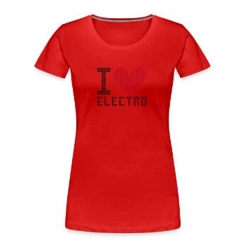I heart love electro - Frauen Premium Bio T-Shirt - Rot - Vorne - Mia (176cm)
