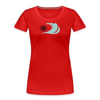 The Wave - Women's Premium Organic T-Shirt - red - Front - Mia (176cm)