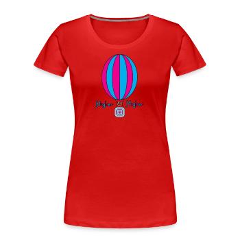 Heißluftballon Higher - Frauen Premium Bio T-Shirt - Rot - Vorne - Mia (176cm)