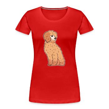 Pudel - Frauen Premium Bio T-Shirt - Rot - Vorne - Mia (176cm)