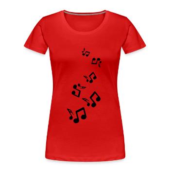 Musiknoten zeichen - Frauen Premium Bio T-Shirt - Rot - Vorne - Mia (176cm)