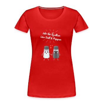 Salz und Pfefferstreuer Paar Geschenk für Köche - Frauen Premium Bio T-Shirt - Rot - Vorne - Mia (176cm)