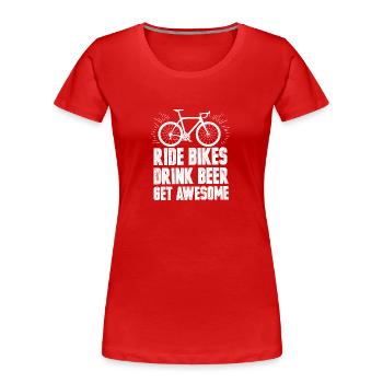 Fahrrad Bike Vater lustig Geschenk Weihnacht - Frauen Premium Bio T-Shirt - Rot - Vorne - Mia (176cm)