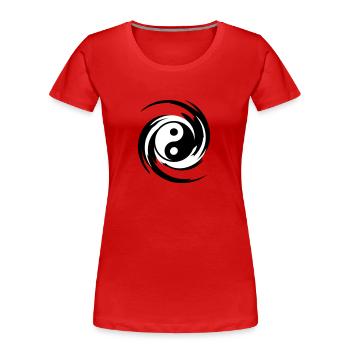 Yin Yang Swirl - Women's Premium Organic T-Shirt - red - Front - Mia (176cm)
