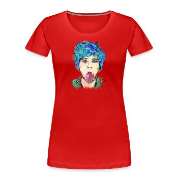 Punk, Punk is not, dead, Punks,rock,Punkrock,kelly - Women's Premium Organic T-Shirt - red - Front - Mia (176cm)