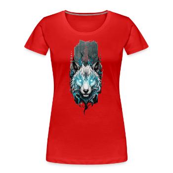 Spirituelle Katze: Ätherische Kreatur von mystischer Gr - Frauen Premium Bio T-Shirt - Rot - Vorne - Mia (176cm)