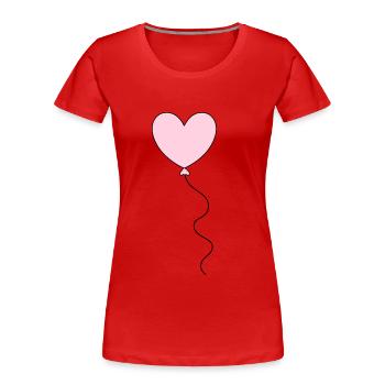 coeur rose coeur rose coeur rouge motif coeur rose - T-shirt bio Premium Femme - rouge - Devant - Mia (176cm)