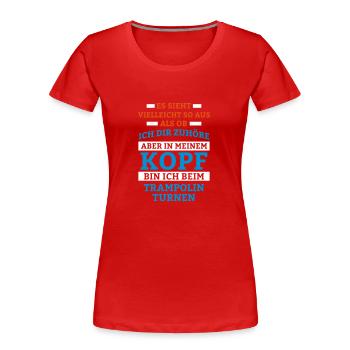 Trampolinturnen Sportart - Frauen Premium Bio T-Shirt - Rot - Vorne - Mia (176cm)