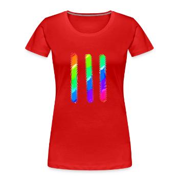 Lignes | Lignes ondulées | symboles | Modèle - T-shirt bio Premium Femme - rouge - Devant - Mia (176cm)