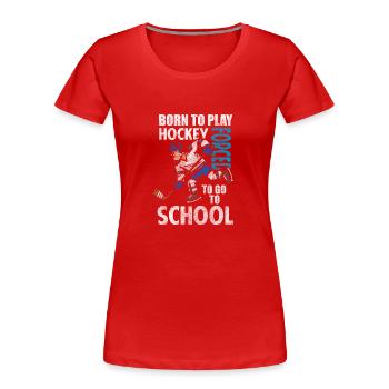Eishockey Eishockey Maske Tor - Frauen Premium Bio T-Shirt - Rot - Vorne - Mia (176cm)