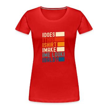 Coupe de cheveux, Homme chauve, Coupe de cheveux - T-shirt bio Premium Femme - rouge - Devant - Mia (176cm)
