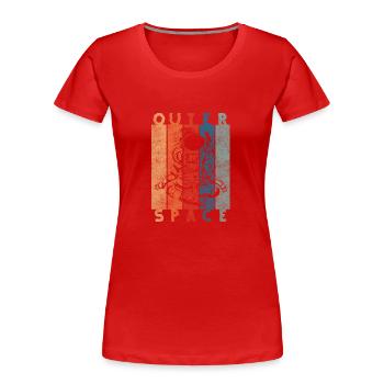 Astronaut Planet Kosmos - Frauen Premium Bio T-Shirt - Rot - Vorne - Mia (176cm)
