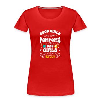 Billard Training Queue Kugel - Frauen Premium Bio T-Shirt - Rot - Vorne - Mia (176cm)
