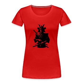 Japanischer Samurai mit Schwert - Frauen Premium Bio T-Shirt - Rot - Vorne - Mia (176cm)