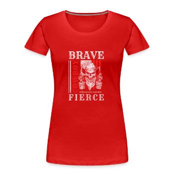 Western Amerika Banditen Cool - Frauen Premium Bio T-Shirt - Rot - Vorne - Mia (176cm)