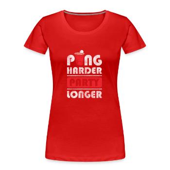Beer Pong Sports Table Tennis - T-shirt bio Premium Femme - rouge - Devant - Mia (176cm)