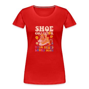 Les amateurs de chaussures adorent frapper - T-shirt bio Premium Femme - rouge - Devant - Mia (176cm)