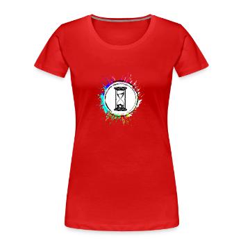 Sanduhr Symbol - Frauen Premium Bio T-Shirt - Rot - Vorne - Mia (176cm)