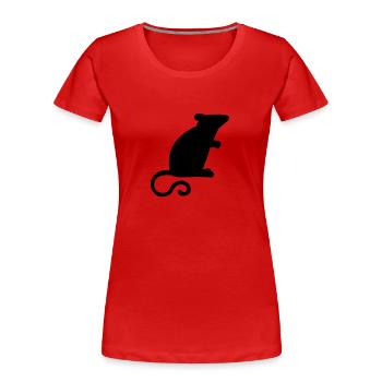 Mouse - Women's Premium Organic T-Shirt - red - Front - Mia (176cm)