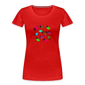 schafe,schaf,illustration,comic,mäh - Frauen Premium Bio T-Shirt - Rot - Vorne - Mia (176cm)