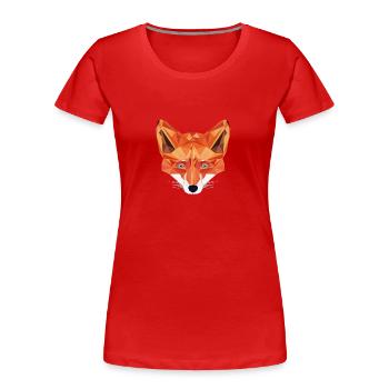 Fuchs Low Poly Design Wild forest animal head - Women's Premium Organic T-Shirt - red - Front - Mia (176cm)