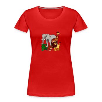kroko 85 - Frauen Premium Bio T-Shirt - Rot - Vorne - Mia (176cm)