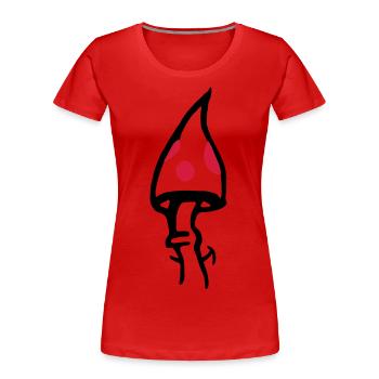 Lächelnder Fliegenpilz - Frauen Premium Bio T-Shirt - Rot - Vorne - Mia (176cm)