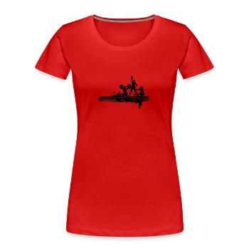 FITNESS - Frauen Premium Bio T-Shirt - Rot - Vorne - Mia (176cm)
