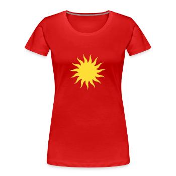 Sonne - Frauen Premium Bio T-Shirt - Rot - Vorne - Mia (176cm)