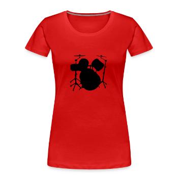 Drums - Women's Premium Organic T-Shirt - red - Front - Mia (176cm)