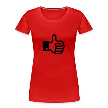 Daumen hoch / Thumb up - Frauen Premium Bio T-Shirt - Rot - Vorne - Mia (176cm)