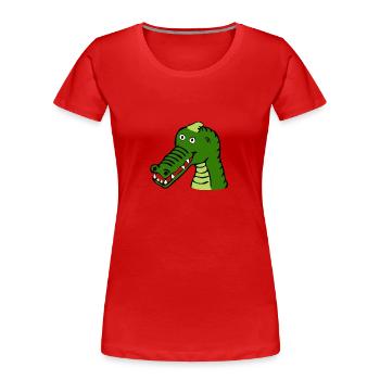 kroko 49 - Frauen Premium Bio T-Shirt - Rot - Vorne - Mia (176cm)