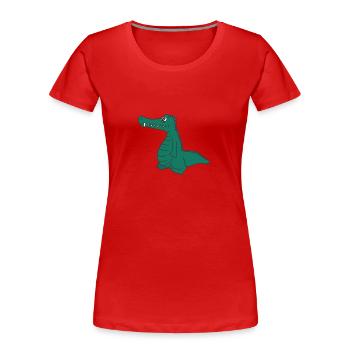kroko 28 - Frauen Premium Bio T-Shirt - Rot - Vorne - Mia (176cm)