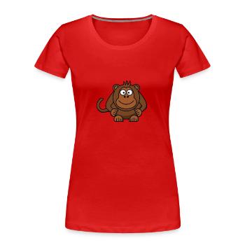 singe - T-shirt bio Premium Femme - rouge - Devant - Mia (176cm)