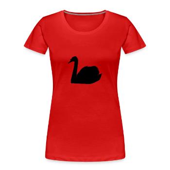 swan33 - Frauen Premium Bio T-Shirt - Rot - Vorne - Mia (176cm)